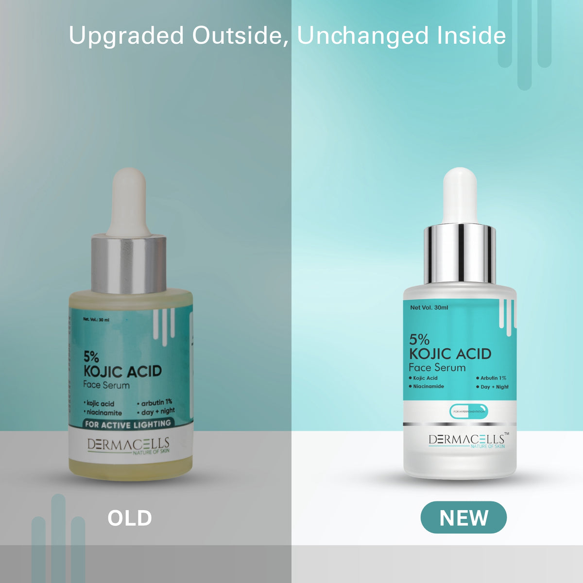 Dermacells 5% Kojic Acid Face Serum 30ml | 1% Alpha Arbutin & Niacinamide | Dark Spots & Pigmentation Serum