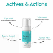 DERMACELLS 5% Kojic Acid Foaming Face Wash 100ml | Niacinamide & Alpha Arbutin Face Cleanser for Dark Spots, Pigmentation & Bright Skin