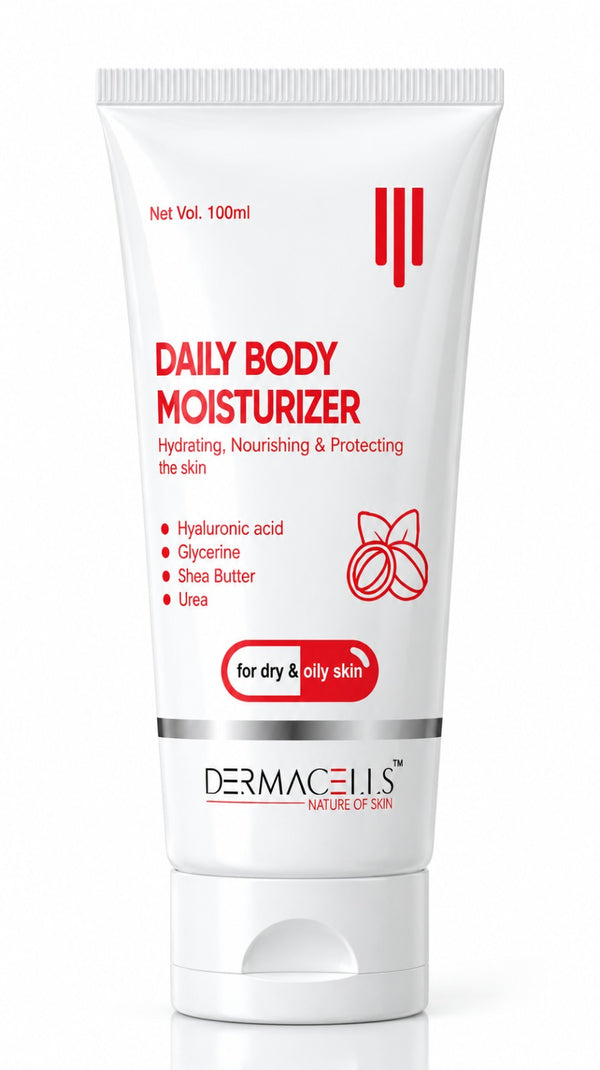 DERMACELLS Daily Body Moisturizer 100ml | Hyaluronic Acid, Glycerine, Shea Butter & Urea